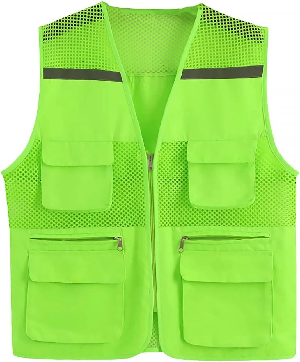 جلیقه ایمنی آکیف، جلیقه ساختمانی بازتابنده با دید بالا برای مردان، (سبز 1،XXXXL)