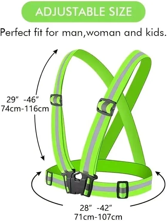 جلیقه ایمنی بازتابنده، بندهای الاستیک قابل تنظیم، زرد نئون با دید بالا