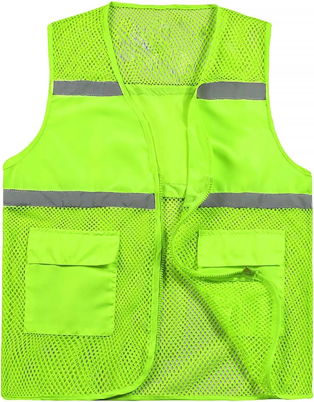 جلیقه ایمنی آکیف، جلیقه ساختمانی بازتابنده با دید بالا برای مردان، (سبز 2، XXXXXL)