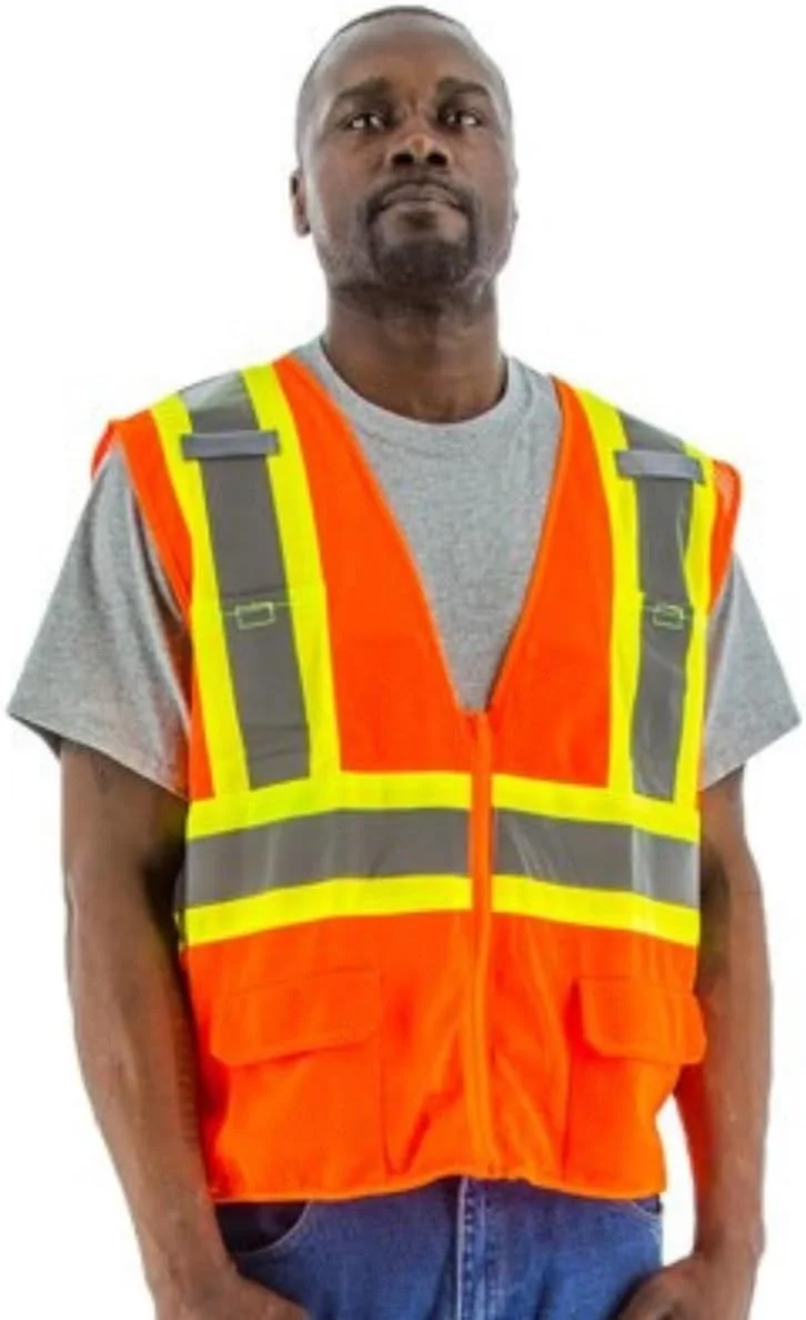 جلیقه توری دید بالا مجستیک یونی‌سکس با نوار نقطه‌ای