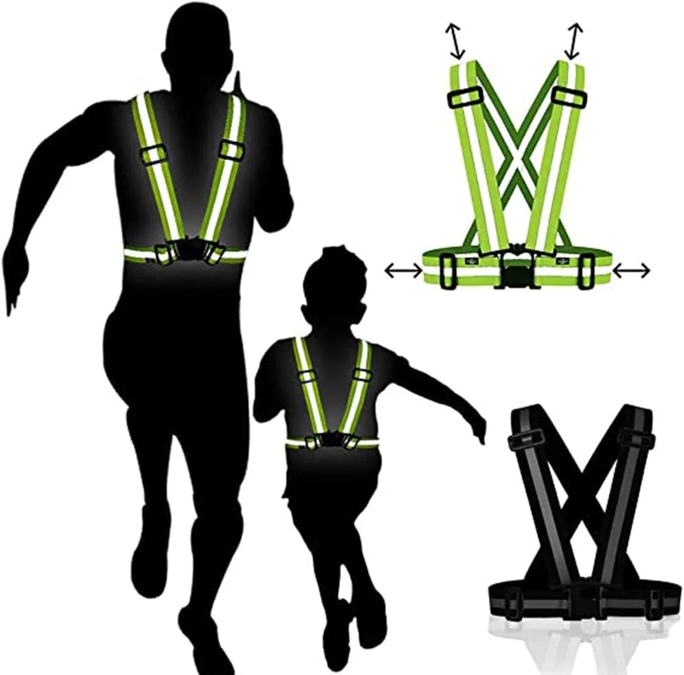 ست جلیقه شبرنگ تالیتار 2 عددی، سبک وزن، جلیقه ایمنی روشن، دید بالا، قابل تنظیم برای دویدن در شب، پیاده روی، دوچرخه سواری، قدم زدن، بازتابنده ایمنی برای مردان، زنان و کودکان