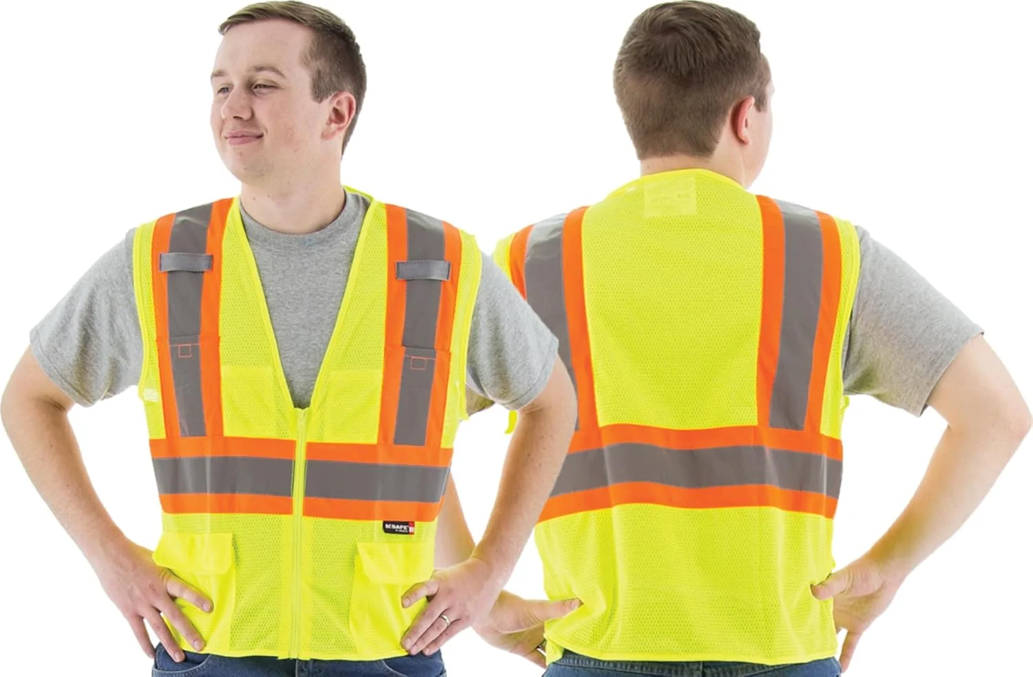 جلیقه توری دید بالا مجستیک یونی‌سکس با نوار نقطه‌ای