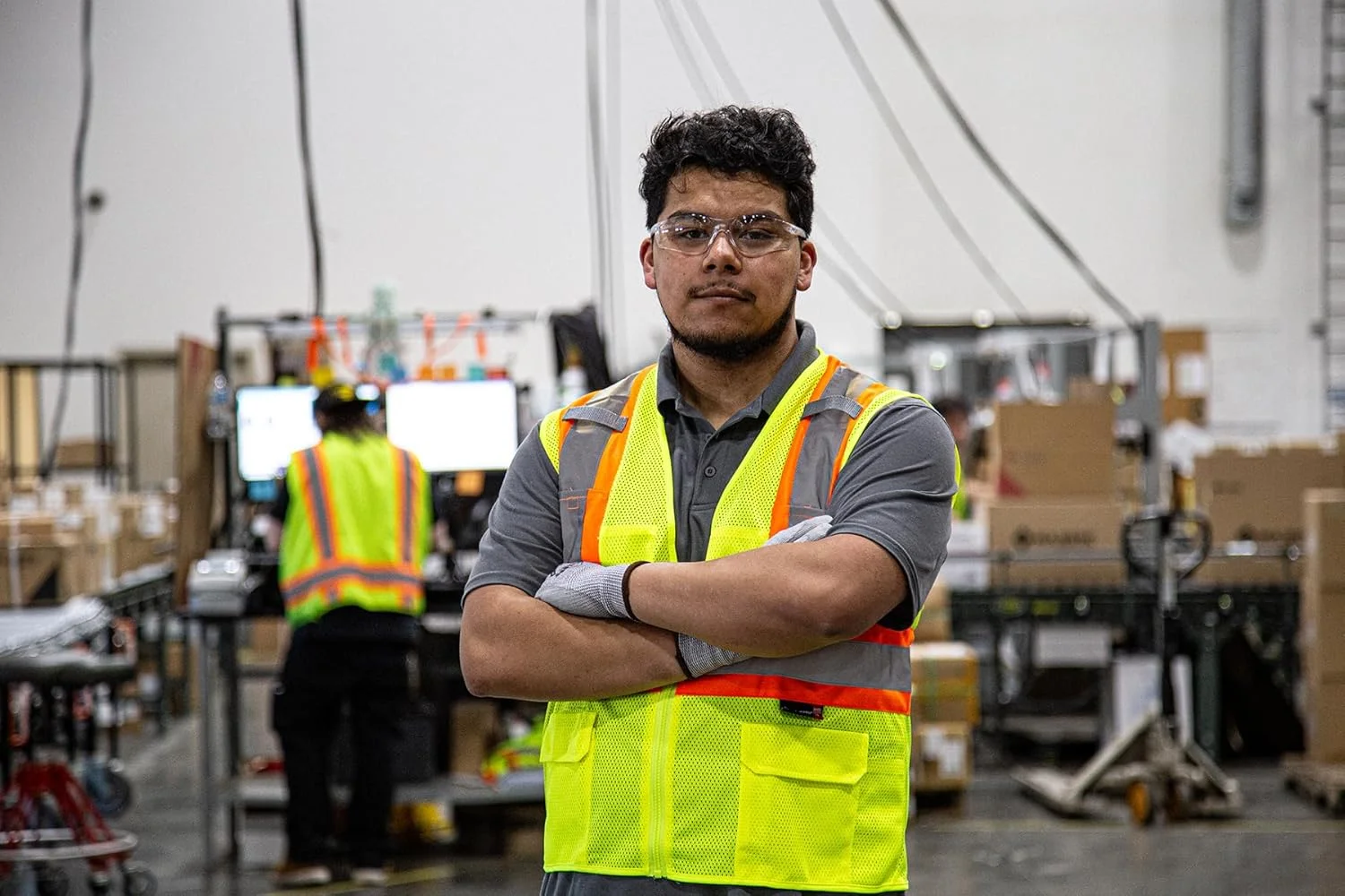 جلیقه توری دید بالا مجستیک یونی‌سکس با نوار نقطه‌ای