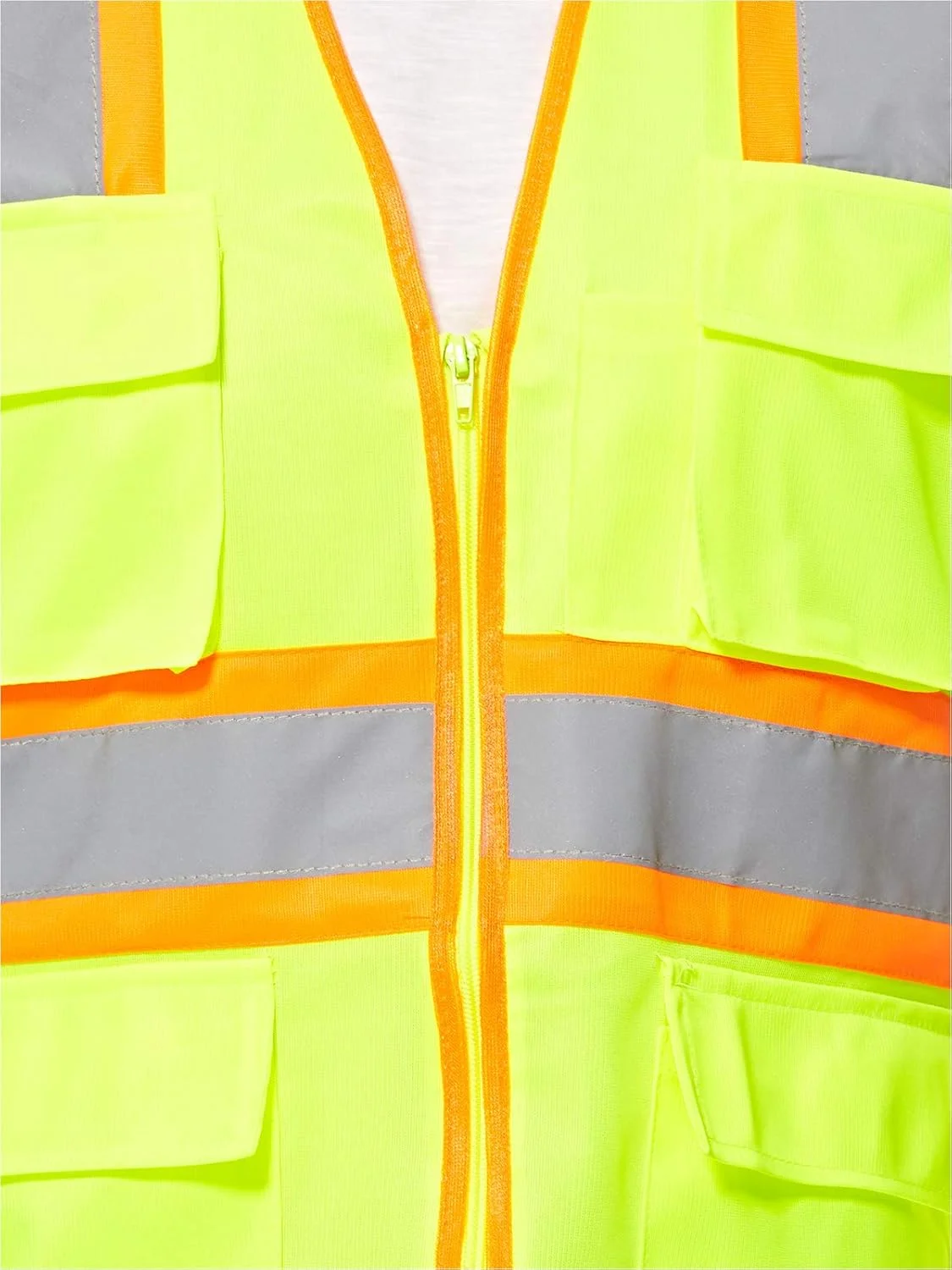 جلیقه ایمنی دید بالا مدل Twinkle Executive زیپ دار - سبز