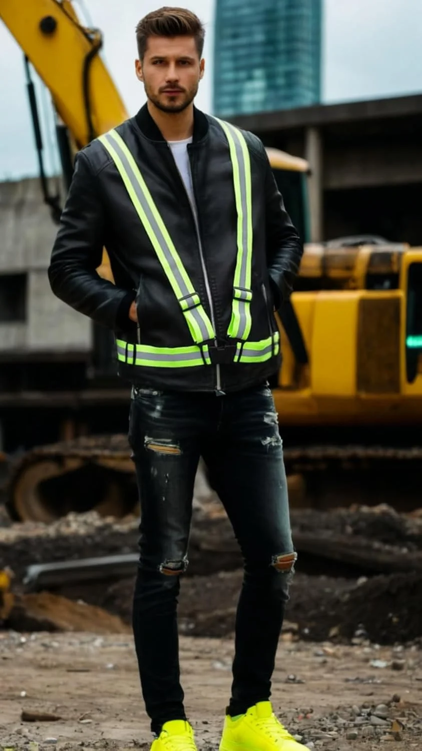 جلیقه ایمنی بازتابنده دوچرخه: مناسب ساخت و ساز، ترافیک، دید انبار - ژاکت ایمنی با نوارهای دید بالا برای محافظت بیشتر (1 عدد)