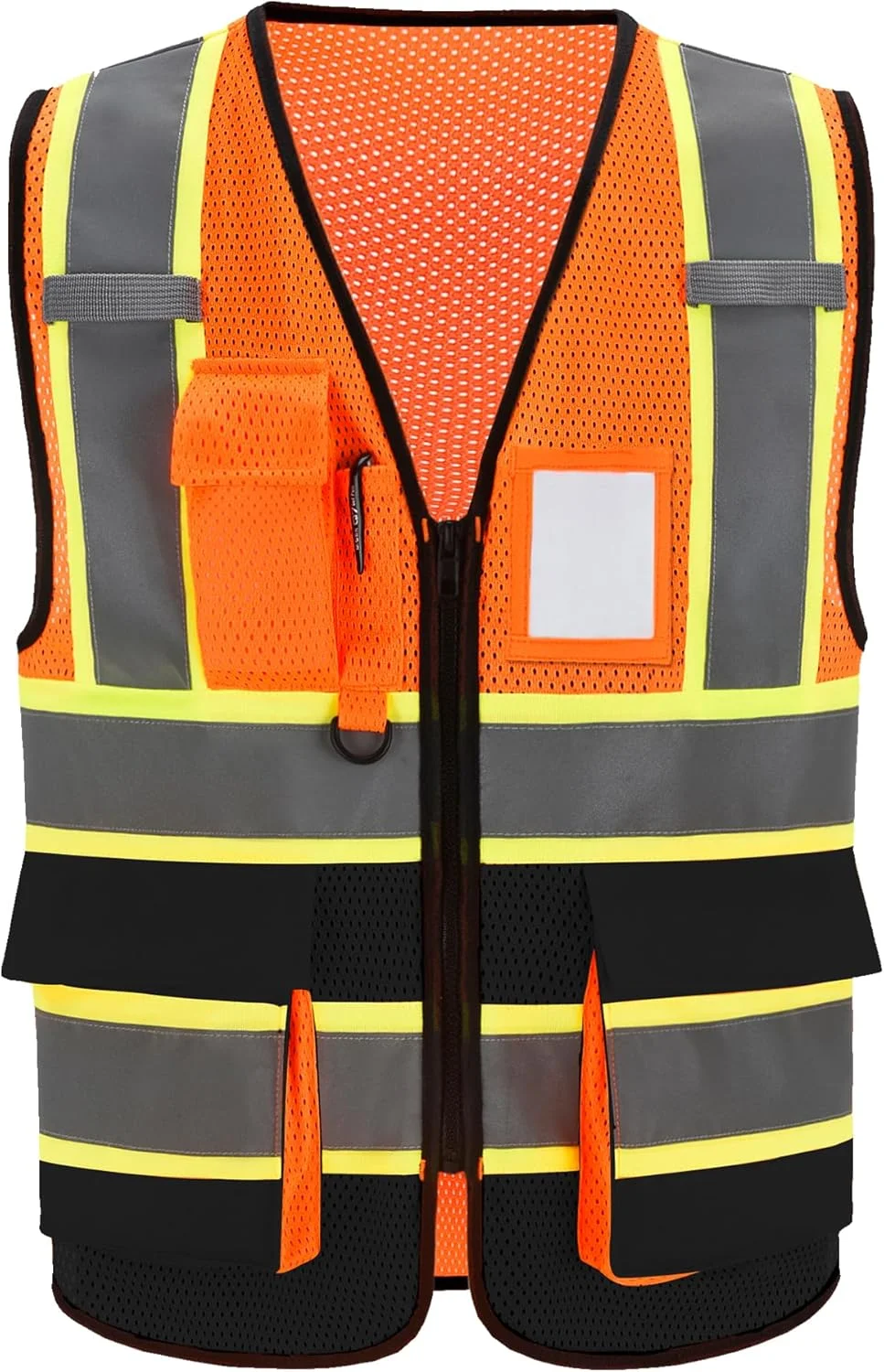 جلیقه ایمنی توری A-SAFETY، جلیقه ساختمانی بازتابنده سبک وزن با جیب، جلیقه ایمنی برای مردان/زنان