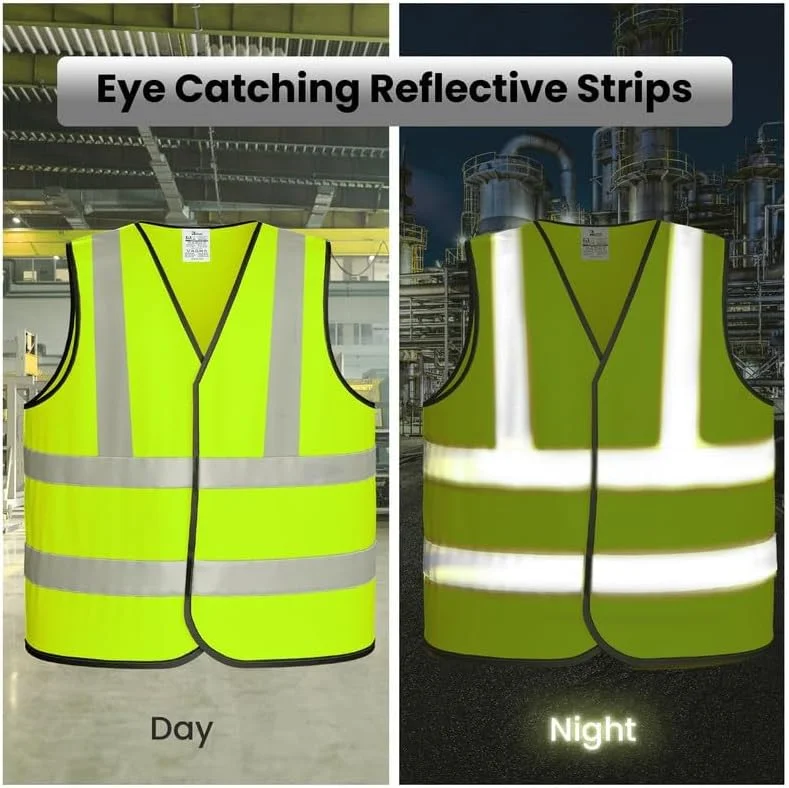 جلیقه ایمنی بازتابنده Remart، دید بالا، هشدار روز و شب، جلیقه ایمنی سنگین با چسب ولکرو