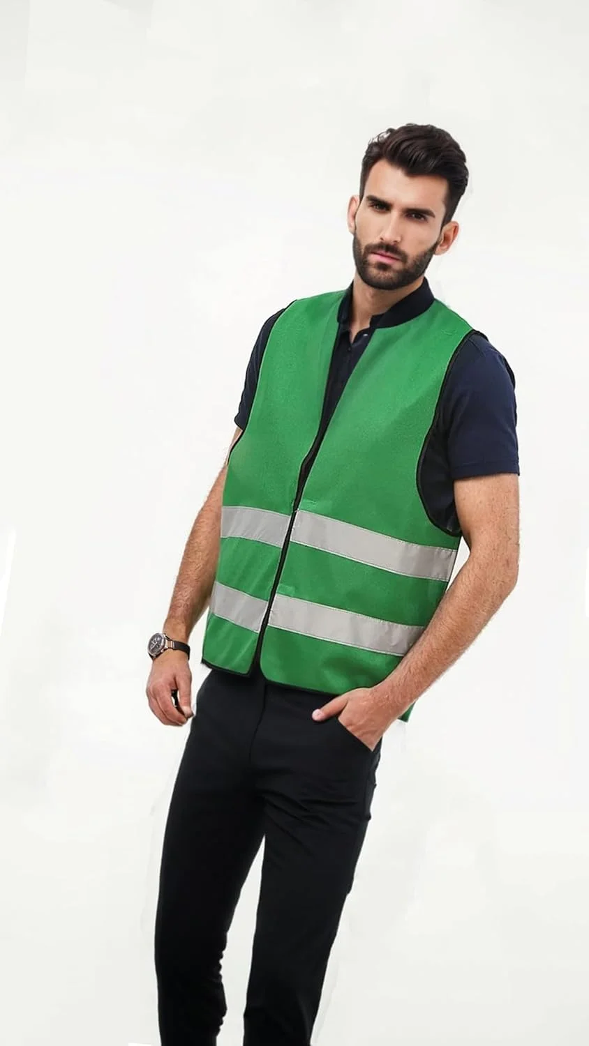 ست 5 عددی جلیقه ایمنی نئون با نوارهای بازتابنده برای دویدن، کنترل ترافیک، ساخت و ساز، نقشه برداری و امنیت - تنفس پذیر، بادوام، سایز جهانی (سبز چمنی) ست 5 عددی جلیقه ایمنی نئون با نوارهای بازتابنده برای دویدن، کنترل ترافیک، ساخت و ساز، نقشه برداری و امنیت - تنفس پذیر، بادوام، سایز جهانی (سبز چمنی)