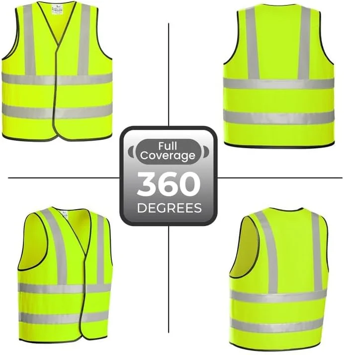 جلیقه ایمنی بازتابنده Remart، دید بالا، هشدار روز و شب، جلیقه ایمنی سنگین با چسب ولکرو