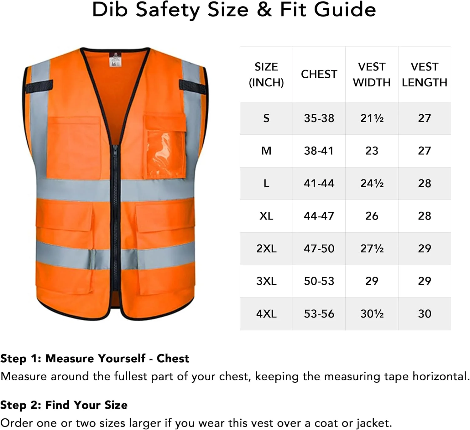 جلیقه ایمنی بازتابنده Dib، کلاس 2 ANSI، جلیقه دید بالا با جیب و زیپ، جلیقه کار ساختمانی نارنجی M جلیقه ایمنی بازتابنده Dib، کلاس 2 ANSI، جلیقه دید بالا با جیب و زیپ، جلیقه کار ساختمانی نارنجی M