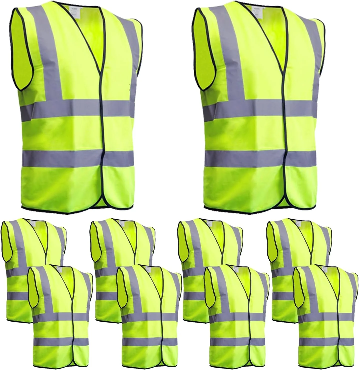 جلیقه ایمنی بازتابنده اکو کر، دید بالا، ژاکت ایمنی هشدار روز و شب، بستن چسبی، زرد