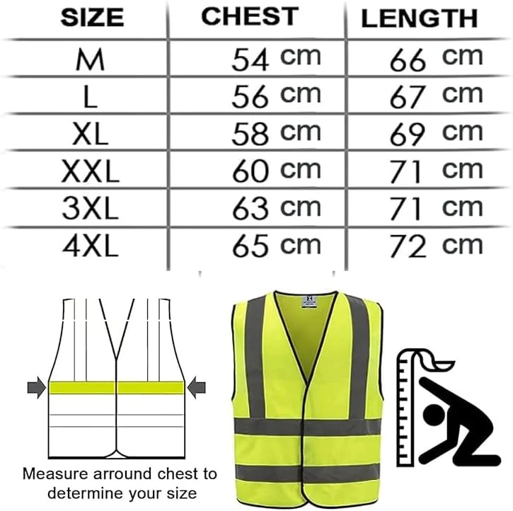 جلیقه ایمنی بازتابنده اکو کر، دید بالا، ژاکت ایمنی هشدار روز و شب، بستن چسبی، زرد