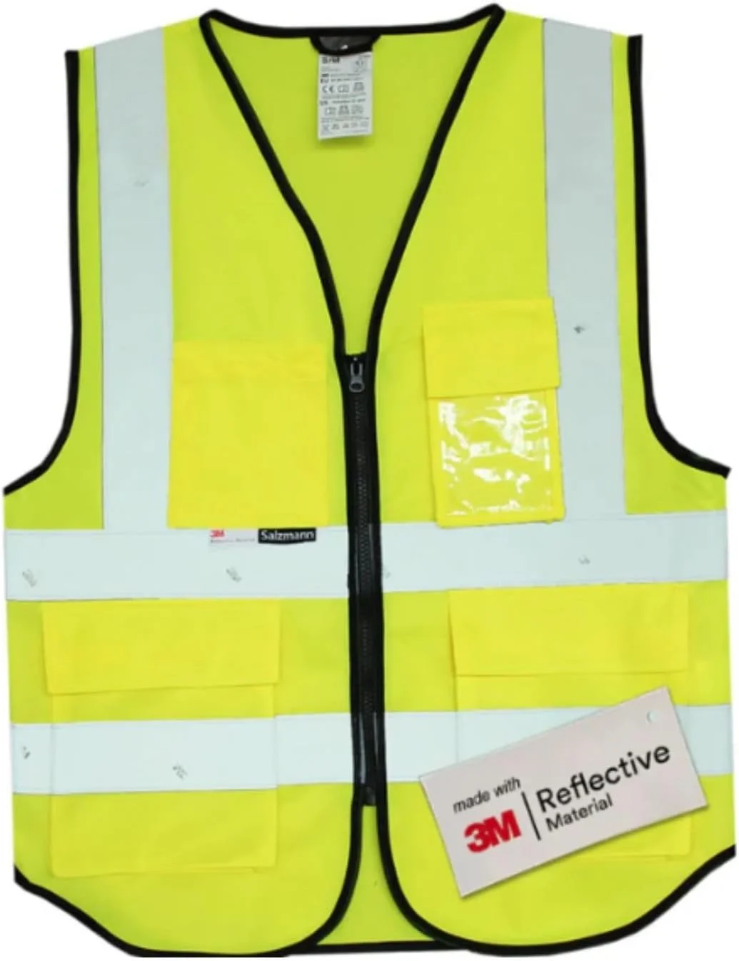 جلیقه ایمنی دید بالا 3M، مدل اجرایی، جنس بازتابنده، زرد نئون، XL/XXL