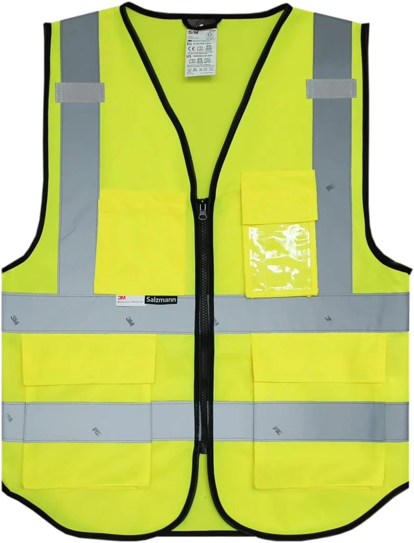 جلیقه ایمنی سالزمن 3M - جلیقه بازتابنده با دید بالا با جیب های متعدد - ساخته شده با مواد بازتابنده 3M