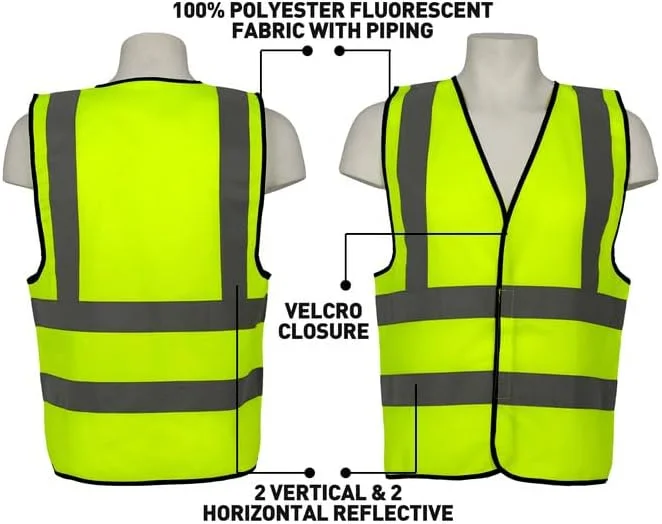 جلیقه ایمنی بازتابنده اکو کر، دید بالا، ژاکت ایمنی هشدار روز و شب، بستن چسبی، زرد