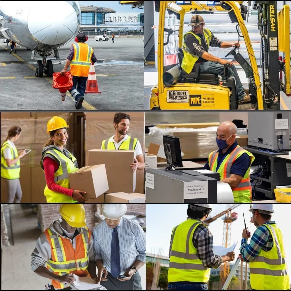 جلیقه ایمنی بازتابنده اکو کر، دید بالا، ژاکت ایمنی هشدار روز و شب، بستن چسبی، زرد