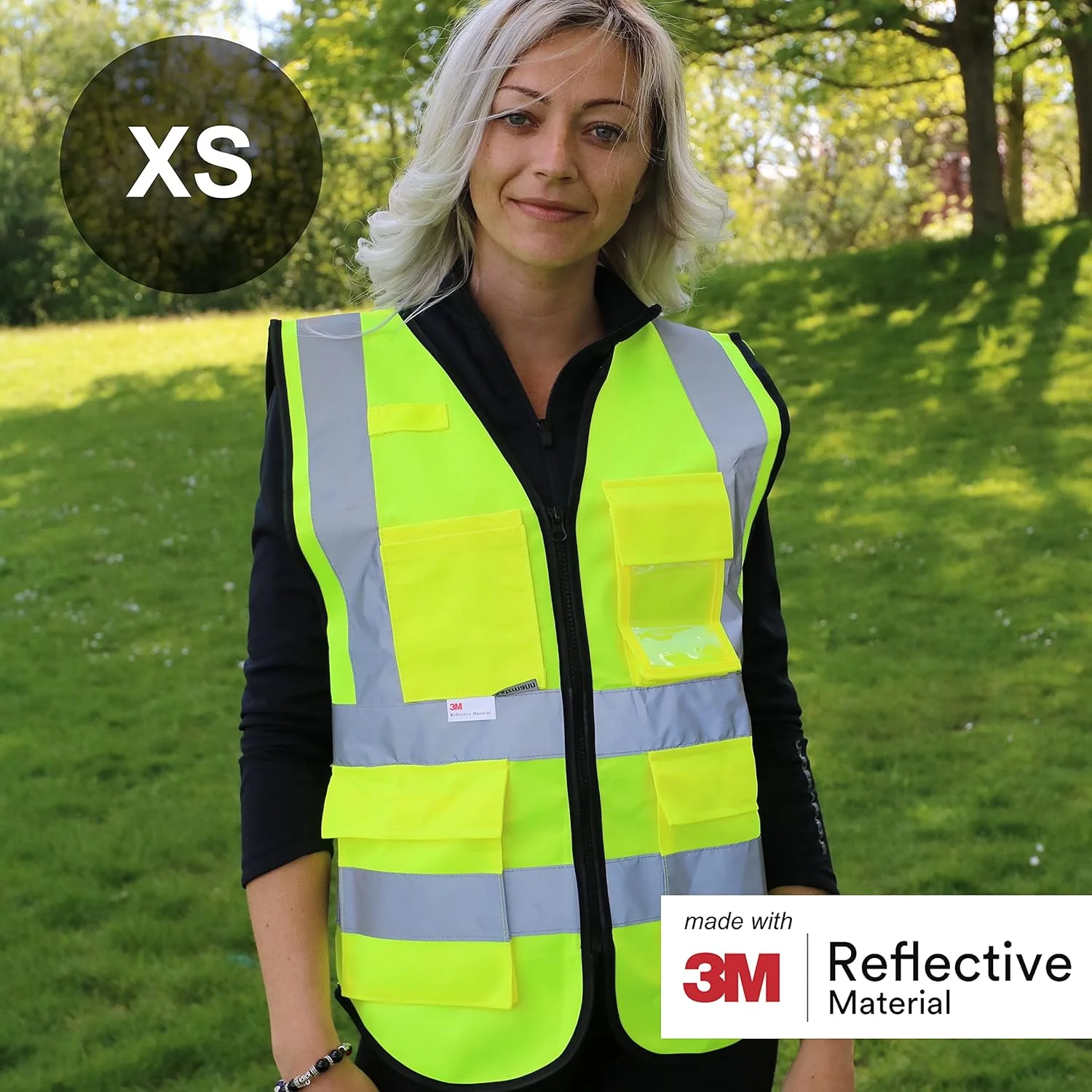 جلیقه ایمنی سالزمن 3M - جلیقه بازتابنده با دید بالا با جیب های متعدد - ساخته شده با مواد بازتابنده 3M