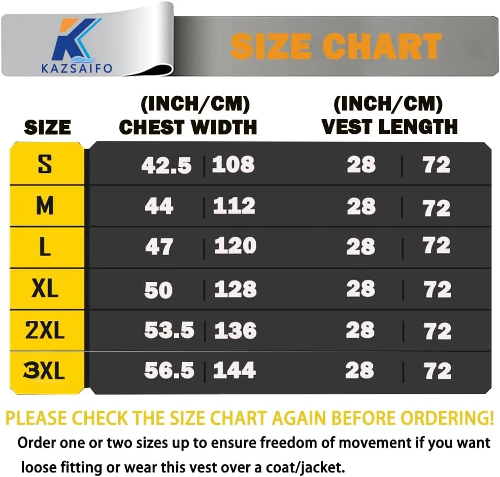 جلیقه ایمنی توری دید بالا Kazsaifo برای مردان و زنان، بازتابنده با جیب سینه و زیپ جلو، مطابق با استاندارد ANSI/ISEA