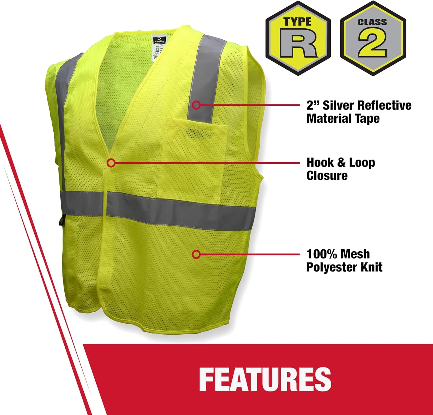 جلیقه ایمنی توری کلاس 2 Radians SV2GM3X، سبز، 3X بزرگ جلیقه ایمنی توری کلاس 2 Radians SV2GM3X، سبز، 3X بزرگ