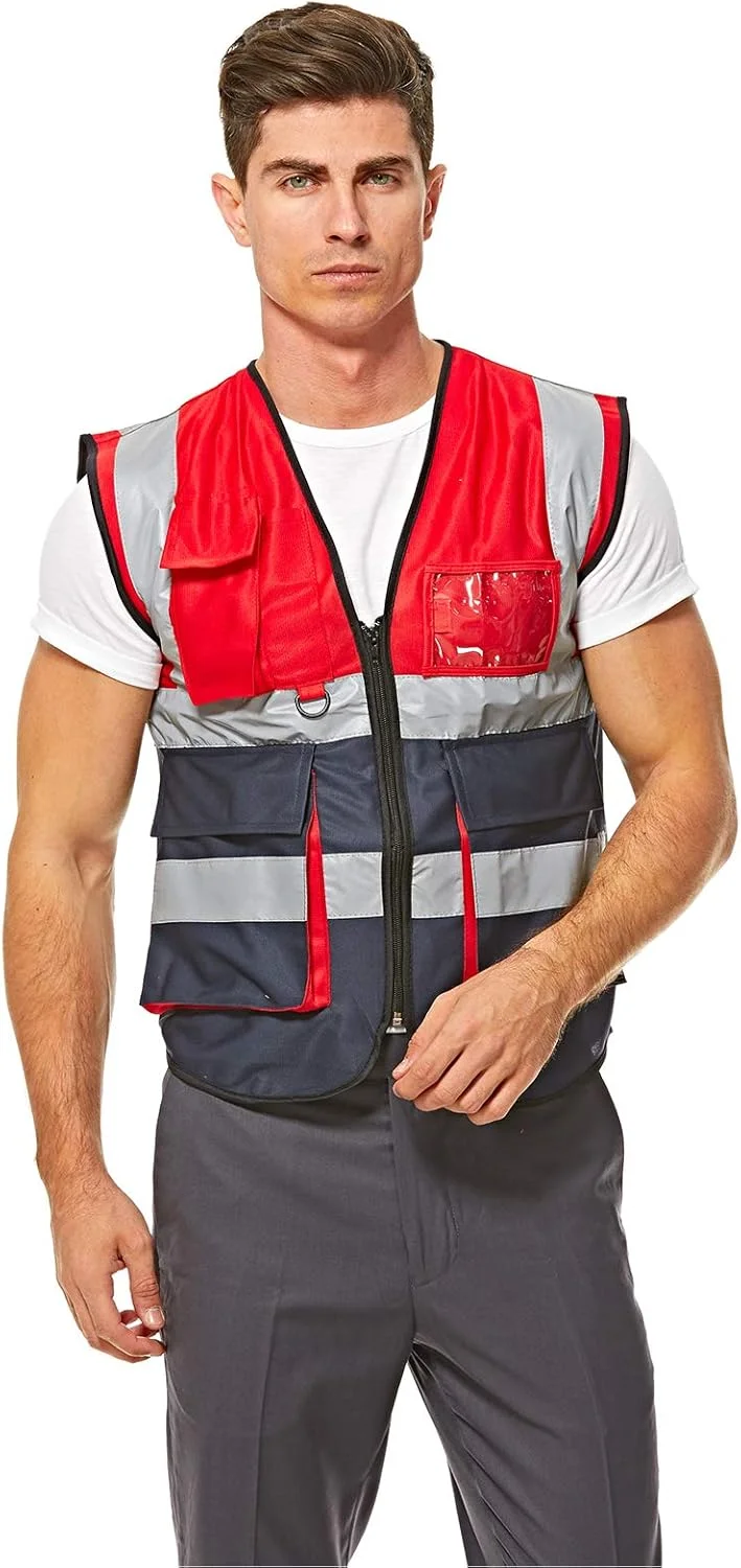 جلیقه ایمنی دو رنگ زیپ دار Empiral Dazzle - قرمز