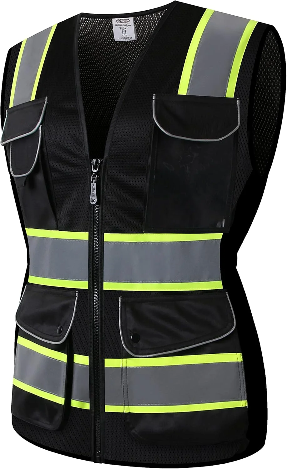 جلیقه ایمنی بازتابنده دید بالا زنانه JKSafety | بدنه رنگ نئون نوارهای بازتابنده دوخته شده سبک وزن تنفس پذیر مطابق با ANSI
