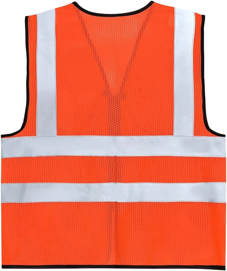 جلیقه ایمنی Remart® با جیب های کاربردی و بست زیپی، دید 360 درجه عالی، جلیقه بازتابنده پلی استر توری، مناسب برای آقایان و بانوان