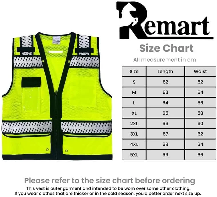 جلیقه ایمنی Remart با جیب های کاربردی و بست زیپی، جلیقه ایمنی پلی استر با دید 360 درجه بالا -027 جلیقه ایمنی Remart با جیب های کاربردی و بست زیپی، جلیقه ایمنی پلی استر با دید 360 درجه بالا -027