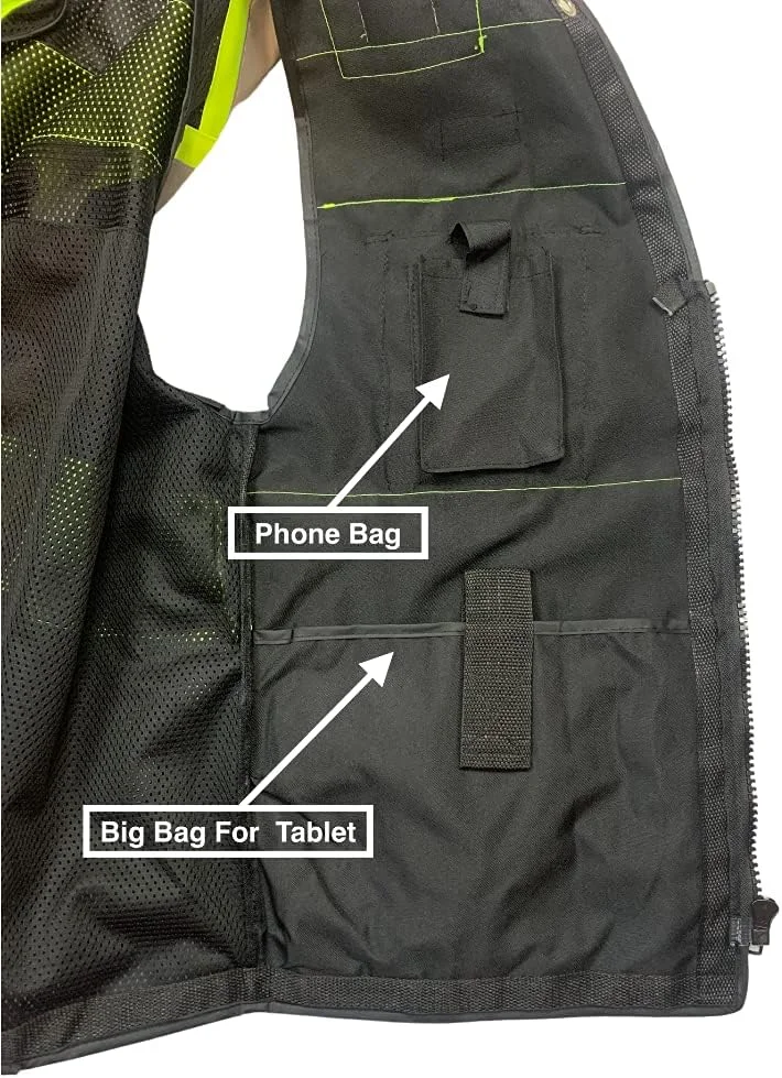 جلیقه ایمنی مردانه مشکی سری 2 REXZUS با زیپ و جیب های کاربردی، جلیقه نقشه برداری سری مشکی ممتاز جلیقه ایمنی مردانه مشکی سری 2 REXZUS با زیپ و جیب های کاربردی، جلیقه نقشه برداری سری مشکی ممتاز