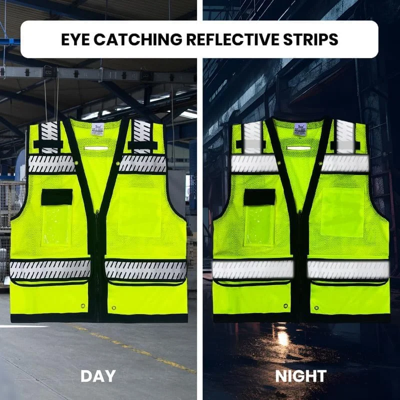 جلیقه ایمنی Remart با جیب های کاربردی و بست زیپی، جلیقه ایمنی پلی استر با دید 360 درجه بالا -027 جلیقه ایمنی Remart با جیب های کاربردی و بست زیپی، جلیقه ایمنی پلی استر با دید 360 درجه بالا -027