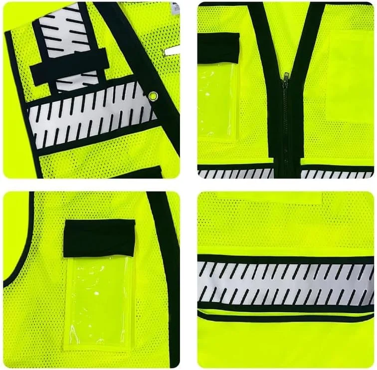 جلیقه ایمنی Remart با جیب های کاربردی و بست زیپی، جلیقه ایمنی پلی استر با دید 360 درجه بالا -027 جلیقه ایمنی Remart با جیب های کاربردی و بست زیپی، جلیقه ایمنی پلی استر با دید 360 درجه بالا -027