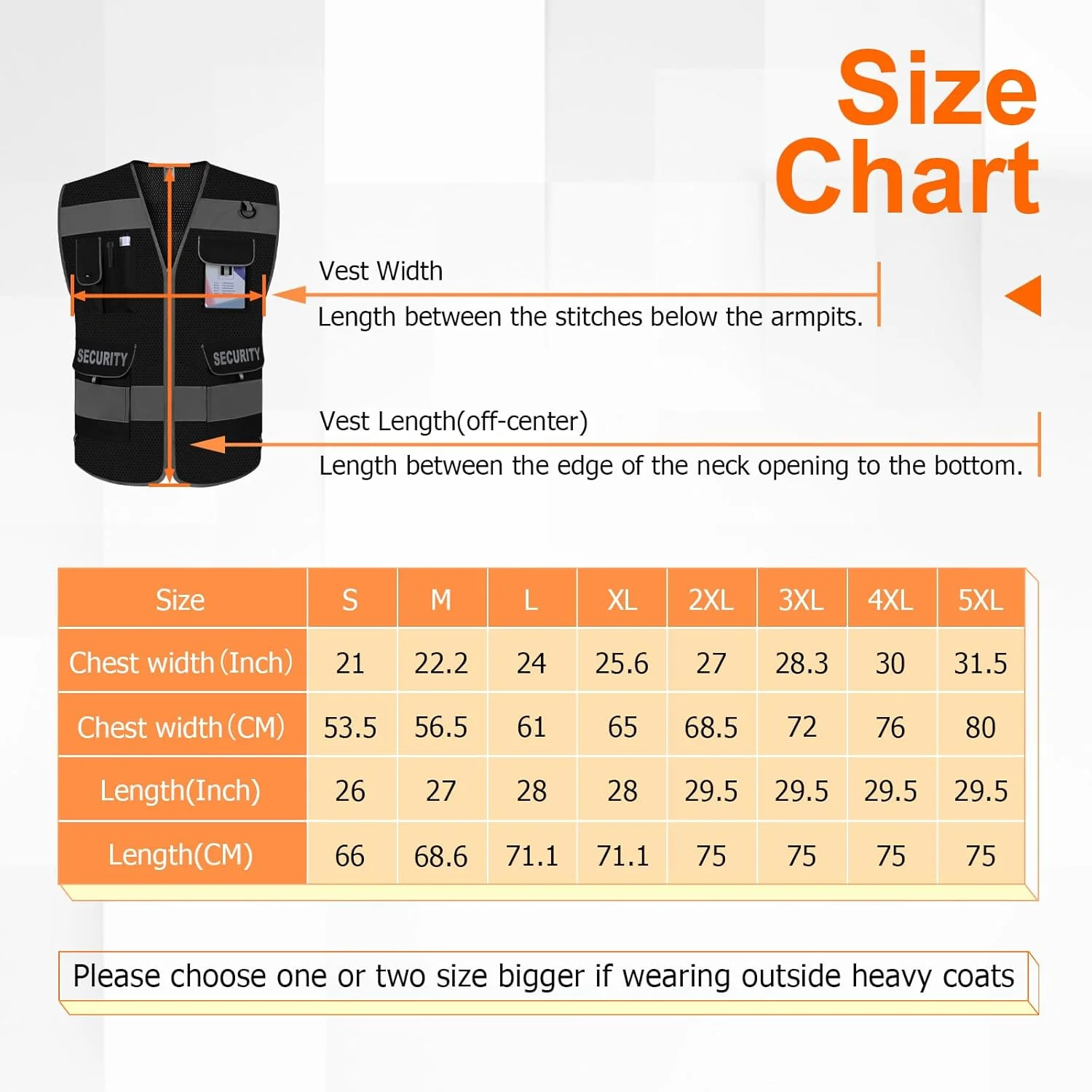 جلیقه ایمنی TCCFCCT برای نگهبانی، 9 جیب، جلیقه ایمنی دید بالا