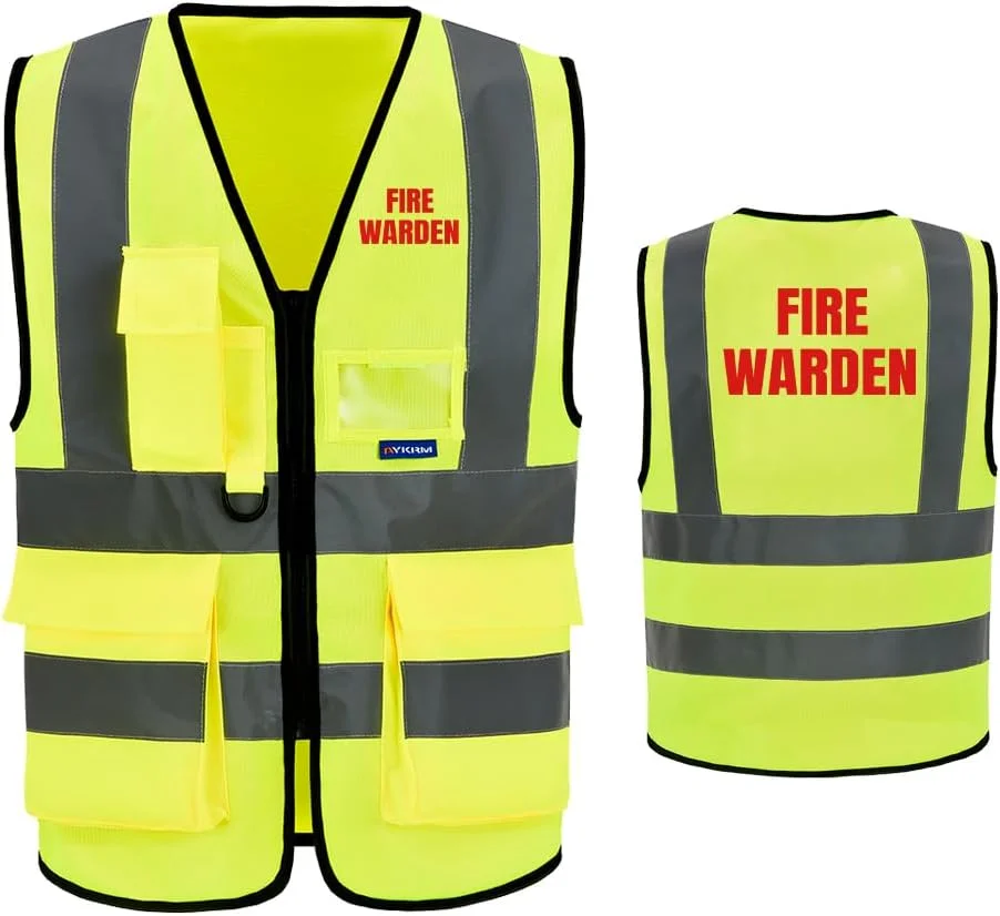 جلیقه دید بالا AYKRM با نوارهای بازتابنده، دارای زیپ و جیب