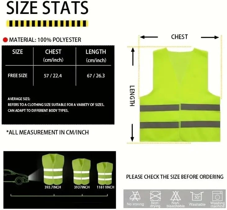 جلیقه شبرنگ لباس کار، جلیقه ایمنی با دید بالا برای هشدار در روز و شب، لباس ایمنی ساخت و ساز ترافیکی
