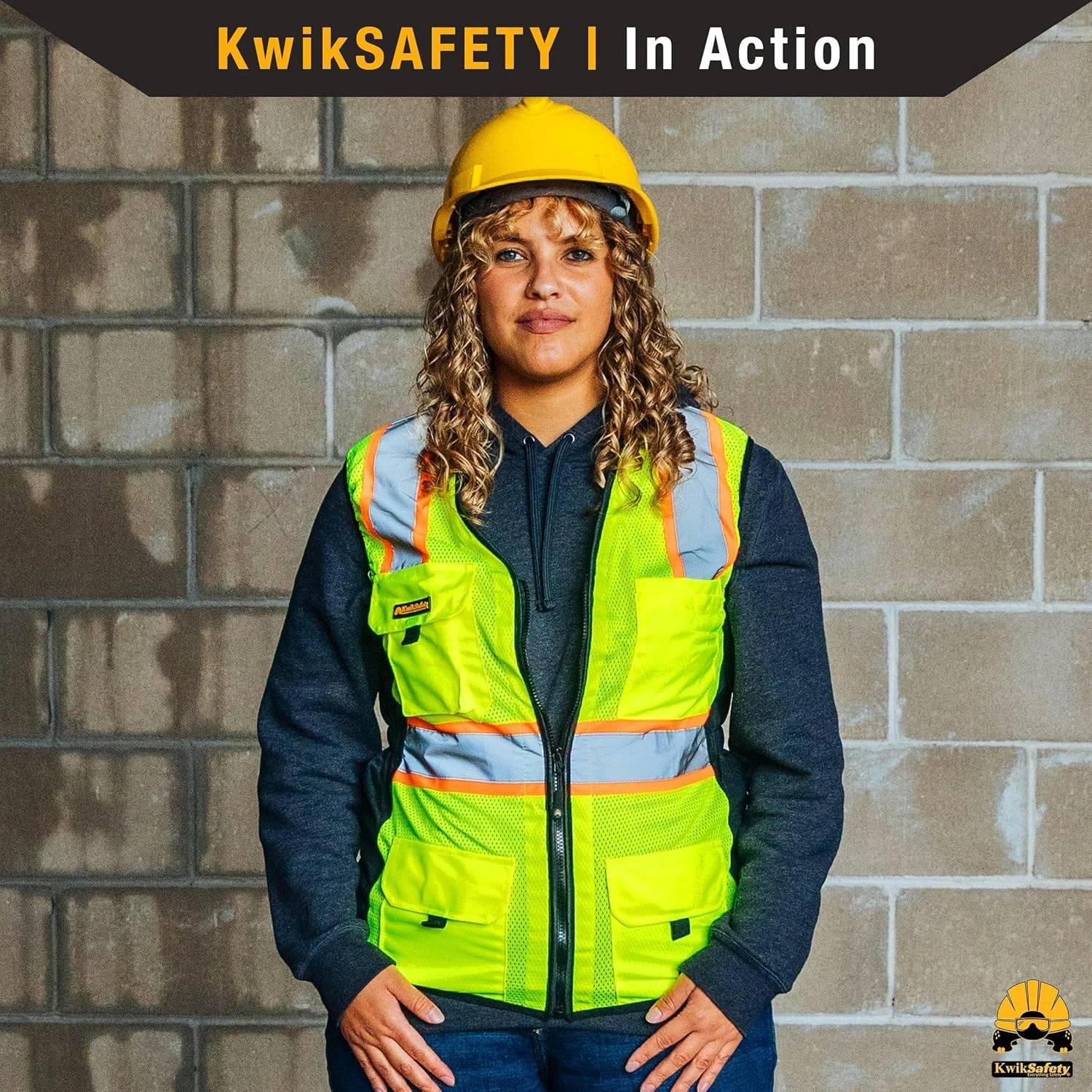 جلیقه ایمنی زنانه KwikSafety (Charlotte, NC) FIRST LADY (کمر کشی) توری HiViz کلاس 2 مطابق با ANSI و OSHA