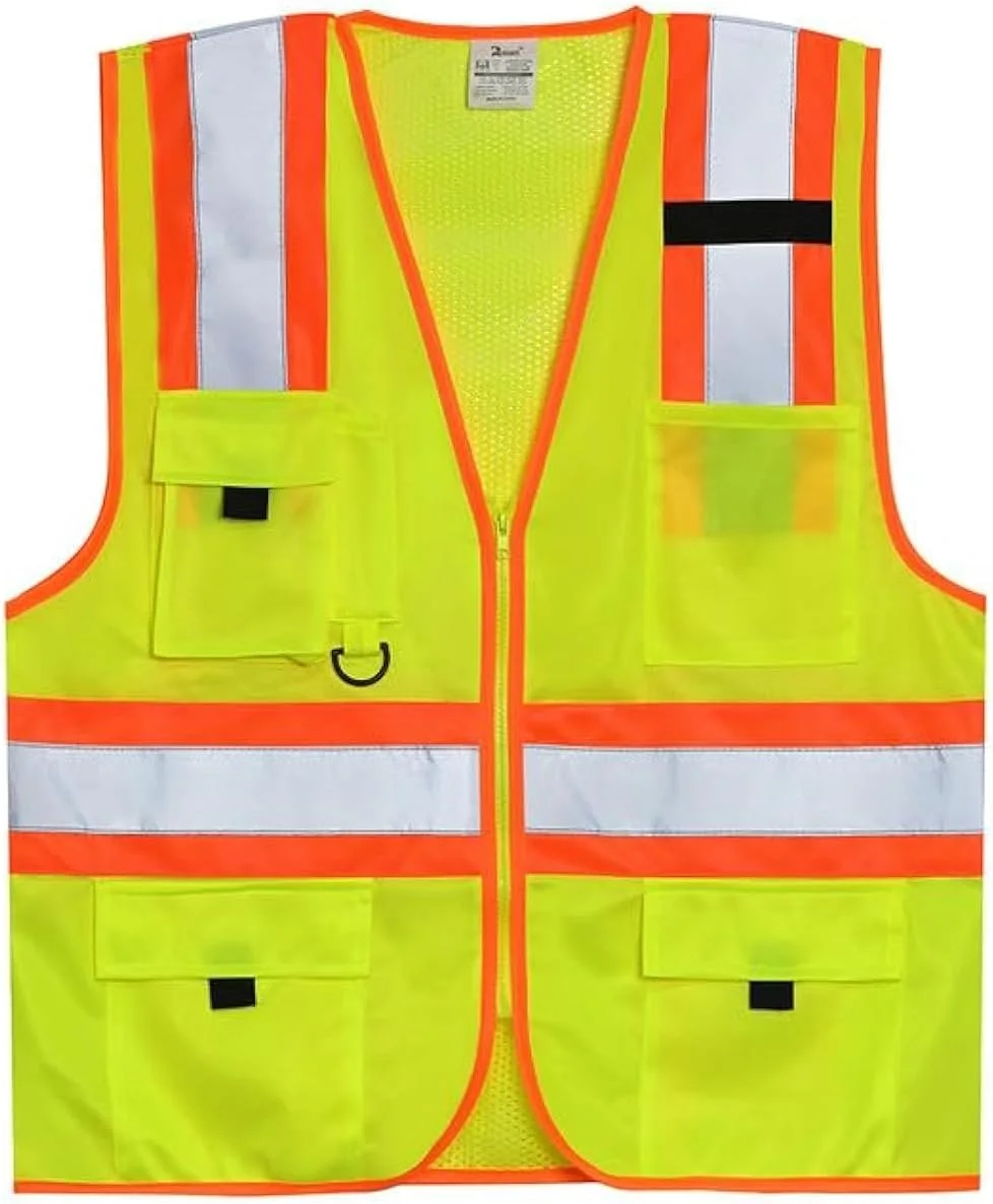 جلیقه ایمنی Remart با جیب های کاربردی و بست زیپی، دید 360 درجه