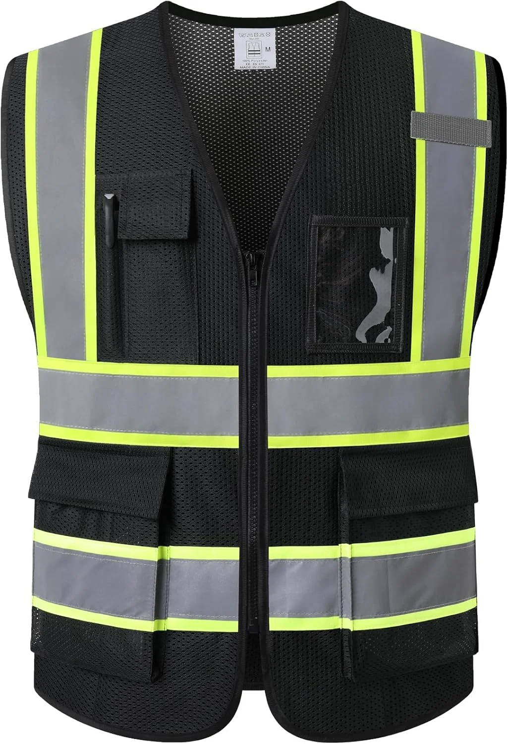 جلیقه ایمنی بازتابنده Kazsaifo برای مردان و زنان، جلیقه ساختمانی دید بالا با جیب، مطابق با استانداردهای ANSI/ISEA