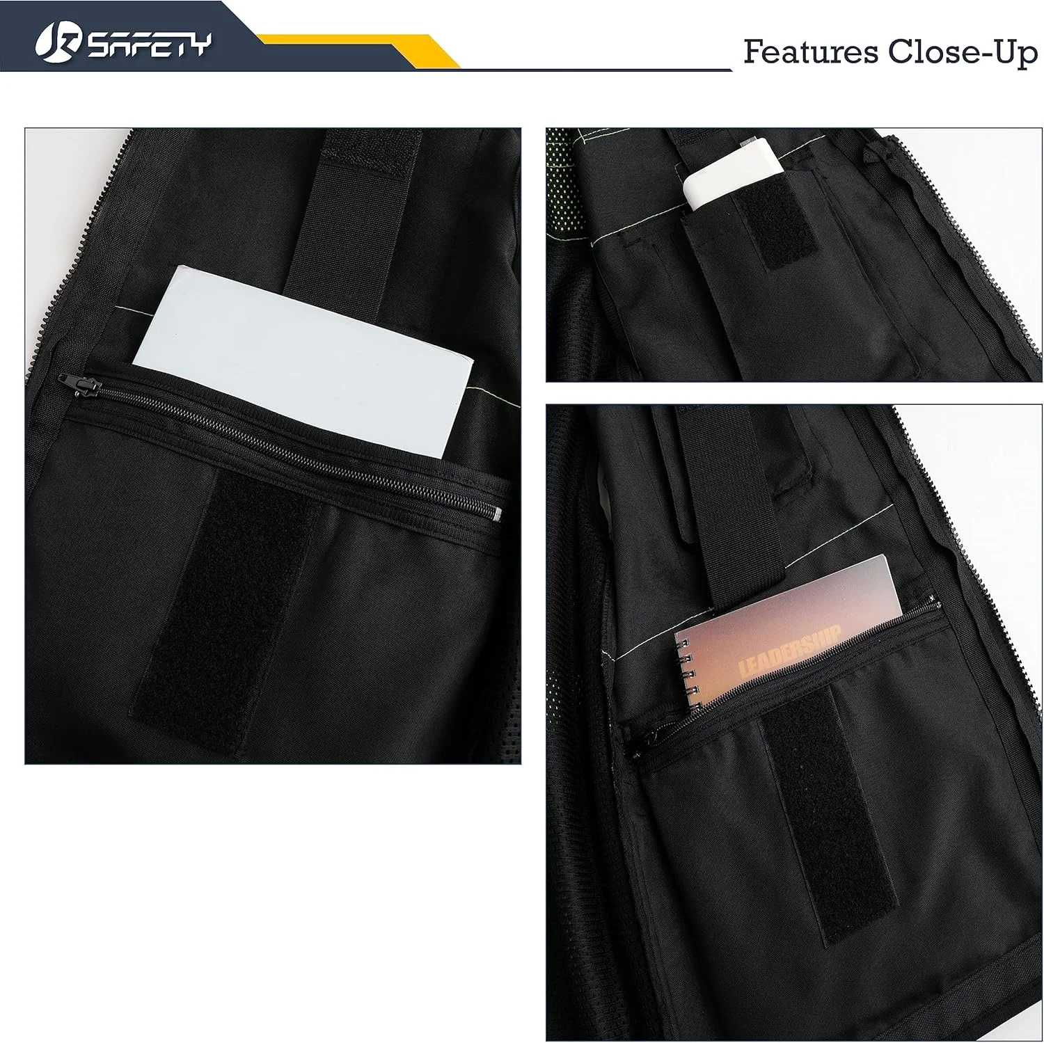 جلیقه ایمنی مهندسی دید بالا JKSafety، مناسب برای آقایان و بانوان، مقاوم و دارای جیب های داخلی، تجهیزات حفاظت فردی مطابق با استاندارد ANSI/ISEA