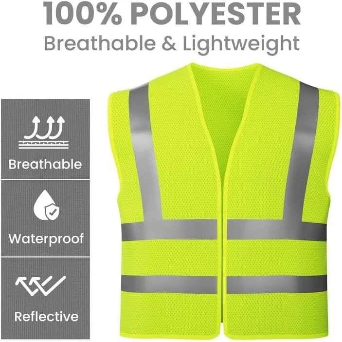 جلیقه ایمنی بازتابنده دید بالا Remart با جنس توری تنفسی، جلیقه ایمنی سنگین