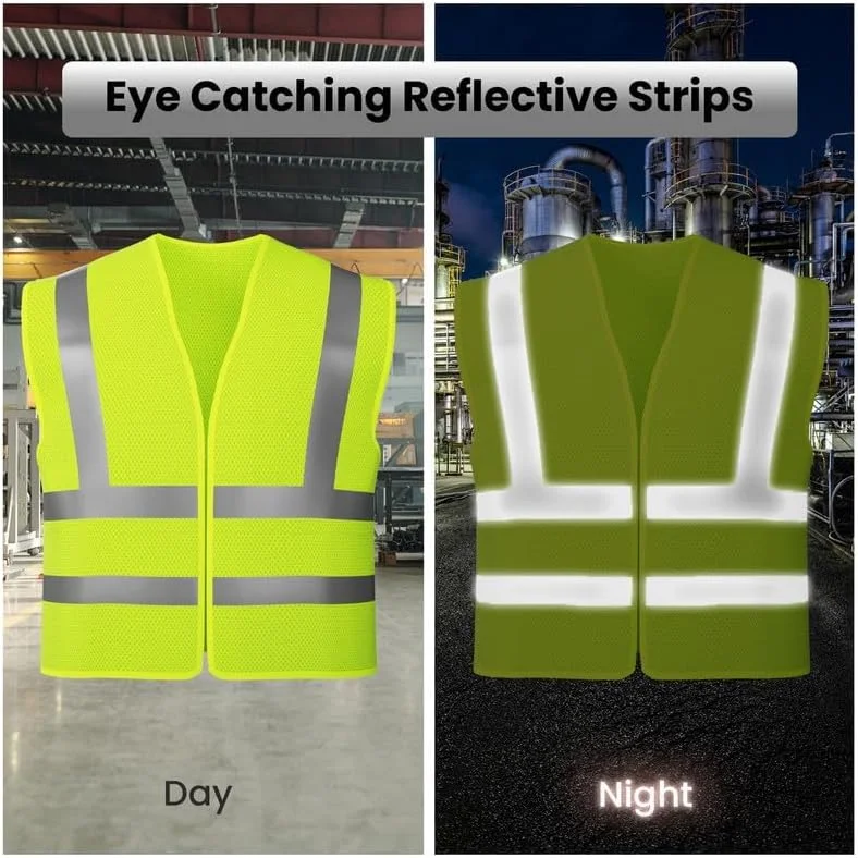 جلیقه ایمنی بازتابنده دید بالا Remart با جنس توری تنفسی، جلیقه ایمنی سنگین