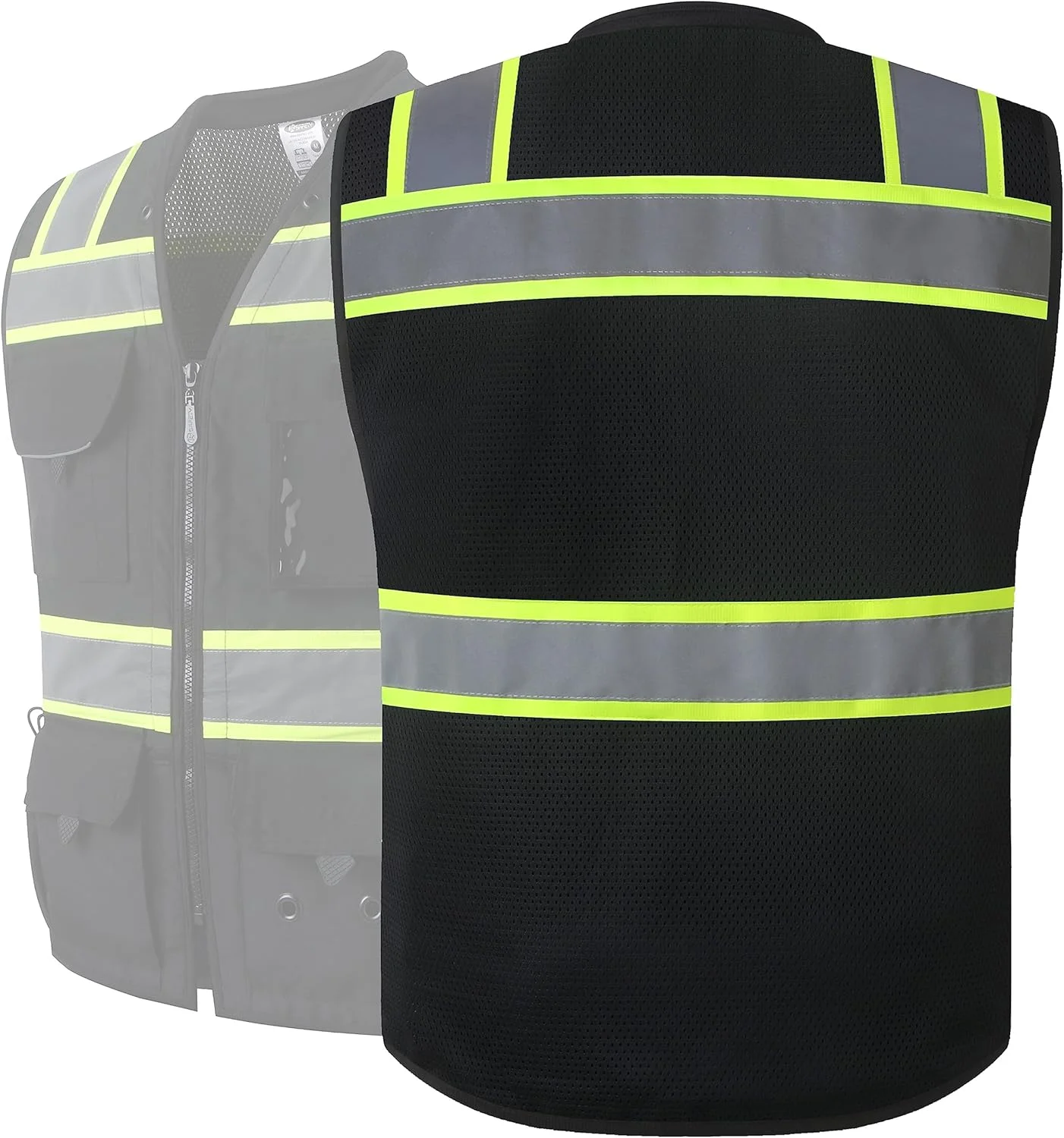 جلیقه ایمنی مهندسی دید بالا JKSafety، مناسب برای آقایان و بانوان، مقاوم و دارای جیب های داخلی، تجهیزات حفاظت فردی مطابق با استاندارد ANSI/ISEA