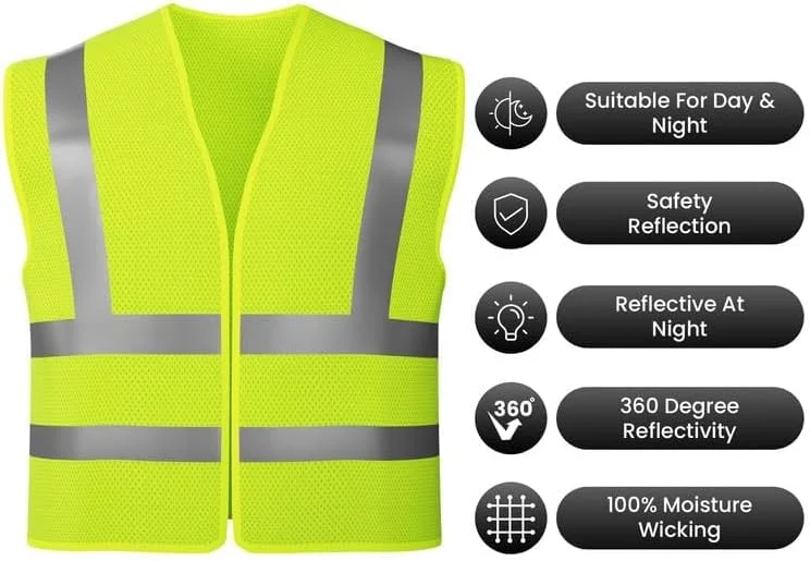 جلیقه ایمنی بازتابنده دید بالا Remart با جنس توری تنفسی، جلیقه ایمنی سنگین