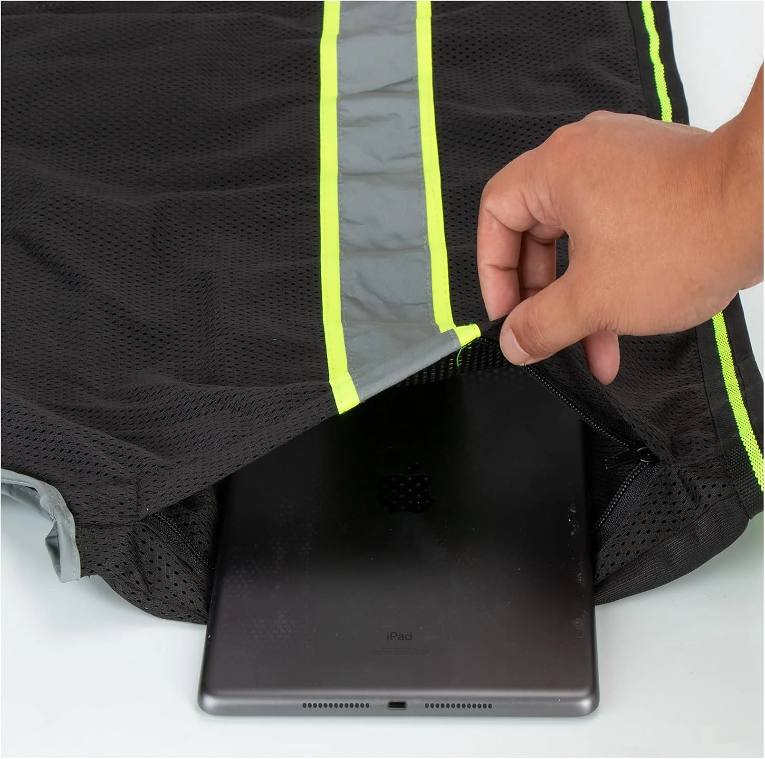 جلیقه ایمنی دید بالا LOHASPRO - جلیقه بازتابنده توری با جیب و زیپ برای مردان و زنان، استاندارد ANSI/ISEA