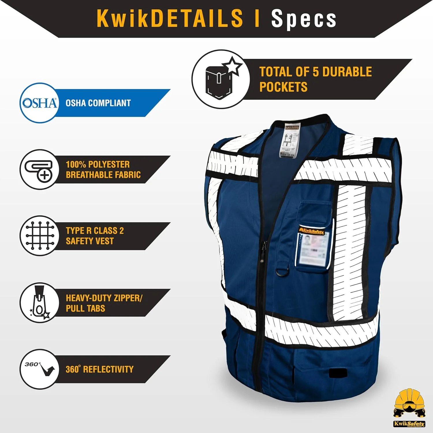 جلیقه ایمنی بزرگسال KwikSafety مدل Kwiksafety (بسته 1 عددی)