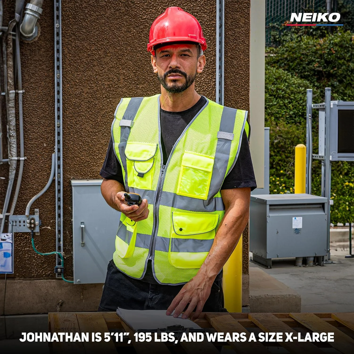 جلیقه ایمنی دید بالا NEIKO با نوارهای بازتابنده