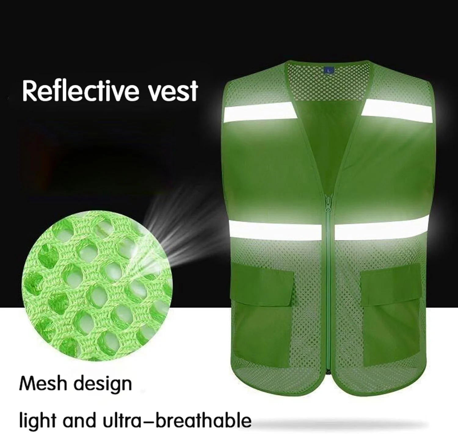 جلیقه های دید بالا برای زنان و مردان، جلیقه ایمنی تنفسی با قابلیت دید بالا، دارای جیب و زیپ، مناسب برای حمل و نقل و مهندسی ساخت و ساز جلیقه های دید بالا برای زنان و مردان، جلیقه ایمنی تنفسی با قابلیت دید بالا، دارای جیب و زیپ، مناسب برای حمل و نقل و مهندسی ساخت و ساز