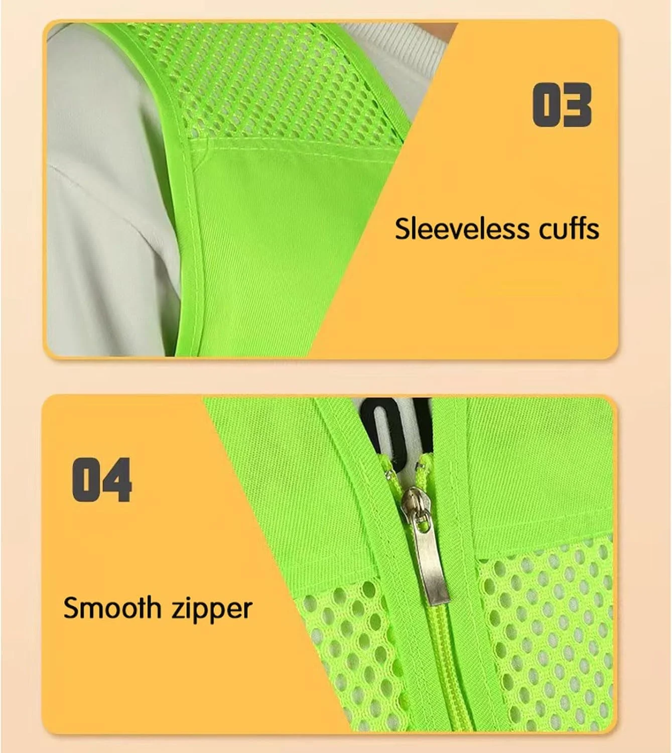 جلیقه های دید بالا برای زنان و مردان، جلیقه ایمنی تنفسی با قابلیت دید بالا، دارای جیب و زیپ، مناسب برای حمل و نقل و مهندسی ساخت و ساز جلیقه های دید بالا برای زنان و مردان، جلیقه ایمنی تنفسی با قابلیت دید بالا، دارای جیب و زیپ، مناسب برای حمل و نقل و مهندسی ساخت و ساز