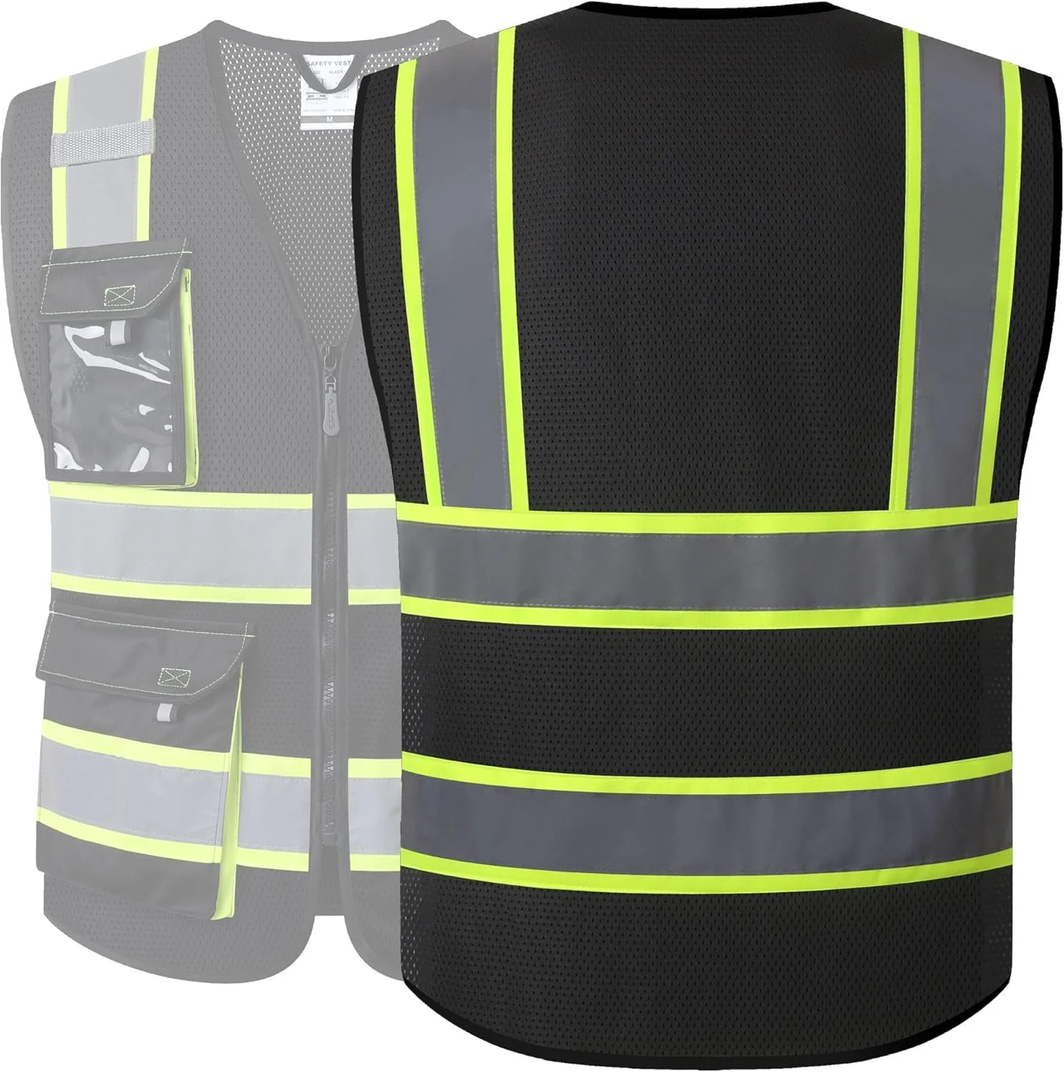 جلیقه ایمنی دید بالا چند جیبه بزرگسال JKSafety مدل Jk220-ac080510