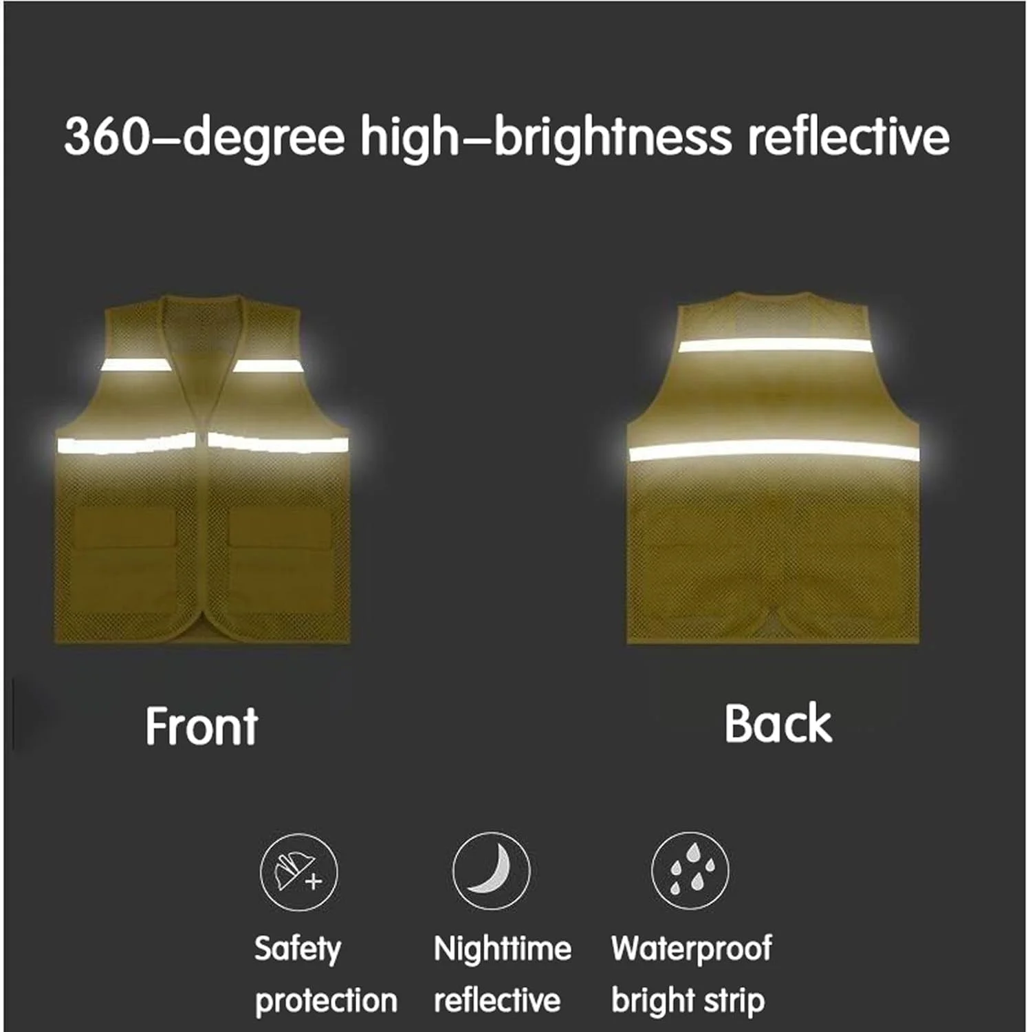 جلیقه های دید بالا برای زنان و مردان، جلیقه ایمنی تنفسی با قابلیت دید بالا، دارای جیب و زیپ، مناسب برای حمل و نقل و مهندسی ساخت و ساز جلیقه های دید بالا برای زنان و مردان، جلیقه ایمنی تنفسی با قابلیت دید بالا، دارای جیب و زیپ، مناسب برای حمل و نقل و مهندسی ساخت و ساز