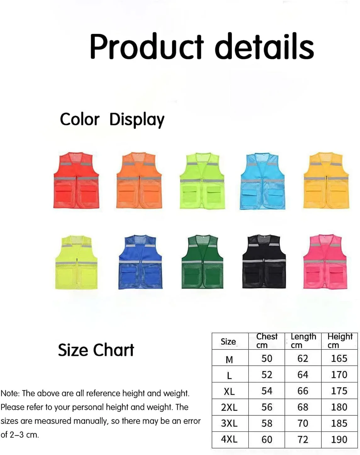 جلیقه های دید بالا برای زنان و مردان، جلیقه ایمنی تنفسی با قابلیت دید بالا، دارای جیب و زیپ، مناسب برای حمل و نقل و مهندسی ساخت و ساز جلیقه های دید بالا برای زنان و مردان، جلیقه ایمنی تنفسی با قابلیت دید بالا، دارای جیب و زیپ، مناسب برای حمل و نقل و مهندسی ساخت و ساز