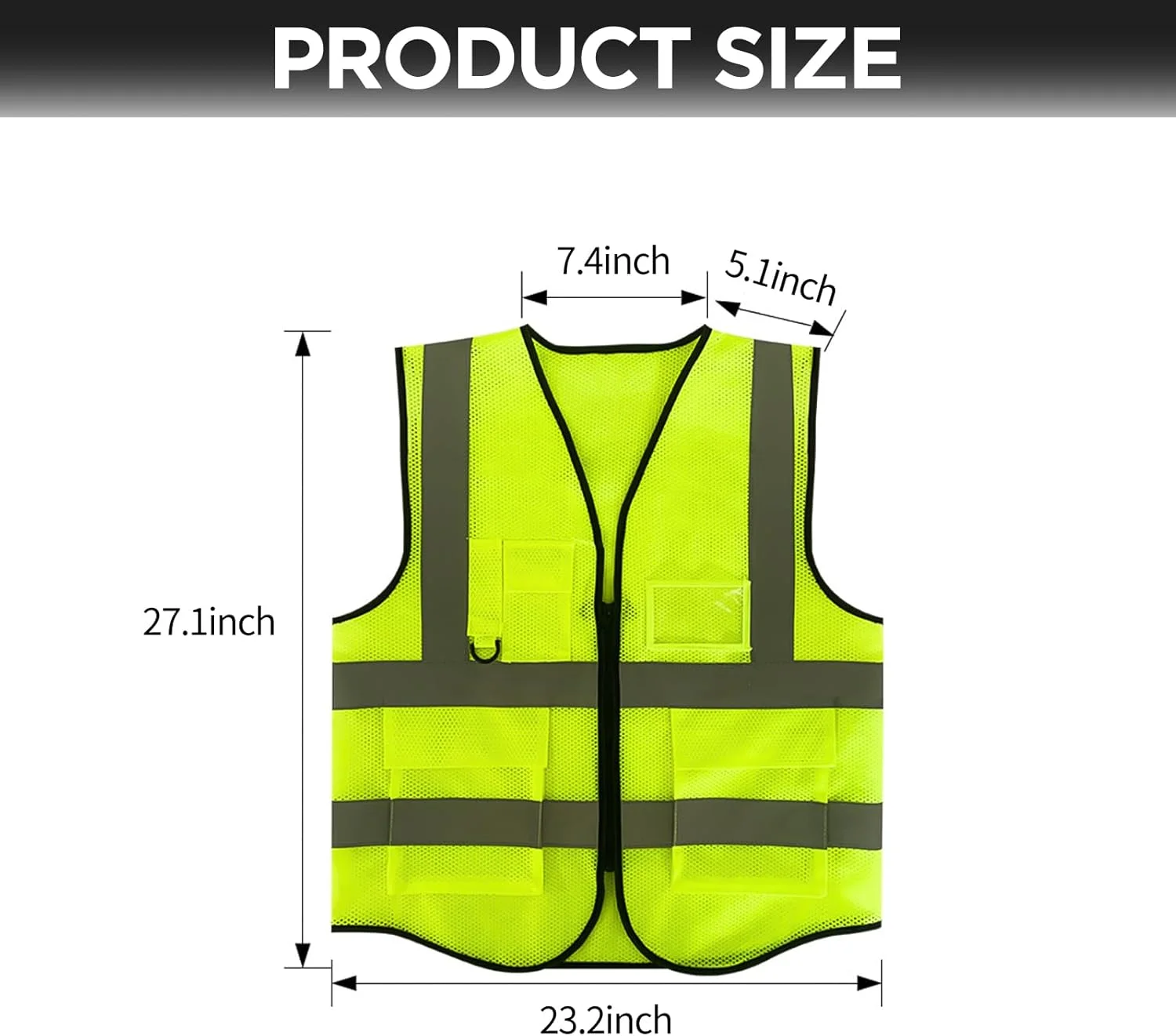 جلیقه ایمنی بازتابنده با جیب و زیپ، جلیقه ساختمانی دید بالا برای مردان و زنان، جلیقه کار نئون تنفسی برای مردان و زنان، کار، ساخت و ساز، دوچرخه سواری، دویدن، نقشه برداری، داوطلبانه